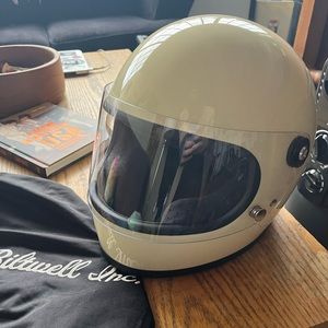 White Biltwell Gringo S Retro Full Face Helmet